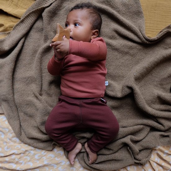 Lille Barn - Pantalon enfant / legging enfant - laine mérinos - marron - taille 110