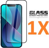 Screenprotector Glas - Full Coverage Tempered Glass Screen Protector [volledige dekking] - 1x Geschikt voor: Apple iPhone 15