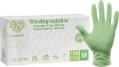 Biologisch afbreekbare Wegwerp Handschoenen - Nitril - 100 stuks - Groen - Poedervrij - Latex vrij - Maat L