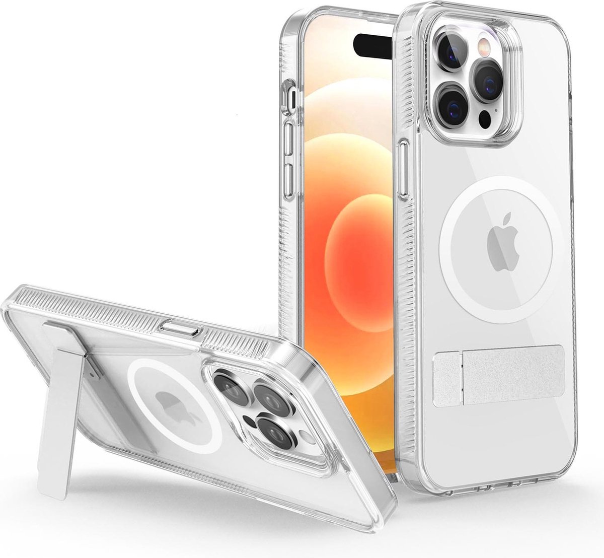Casify geschikt voor iPhone 15 Pro MagSafe Hoesje met Kickstand Standaard - Transparant