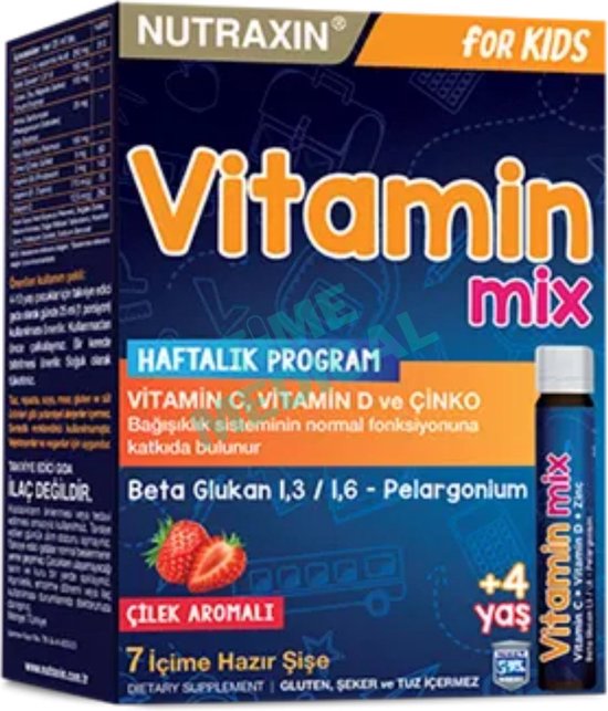 Nutraxin Vitamine mix Supplement for Kids - Pak van 7 flessen 7 x 25 ml