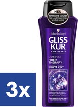 Gliss Kur Fiber Therapy Shampoo - 3 x 250 ml