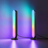 REALITY GAME Tafellamp - Zwart - incl. 2x LED RGB 2.5W - Dynamisch licht - Geintegreerde dimmer - Memory functie - Afstandsbediening - RG-kleurwisselaar - Sound control