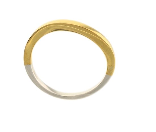 Behave Dames ring zilver met goud-kleur omtrek 54 mm ringmaat 17.00 mm / maat 53