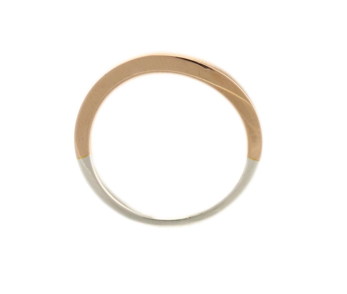Behave Dames ring zilver met rosè goud-kleur omtrek 54 mm ringmaat 17.00 mm / maat 53
