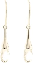 Behave Dames oorbellen hangers zilver-kleur met druppel hanger 2,3 cm