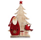 Decoratieve staander voor Kerstmis, kerstman van gelakt hout, premium kerstdecoratie om neer te zetten, 01 stuks, Santa Claus 33 cm