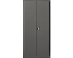 METALEN Archiefkast Kantoorkast 180 x 80 x 38 Donker Grijs Metalen kast - Met slot- 2 deuren staal draaideurkast, kantoorkast, garage kast RAL 7016 Opbergkasten 2 deuren staal