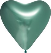 Jumada's - Ballons Hartjes Vert - Aspect métallisé chromé
