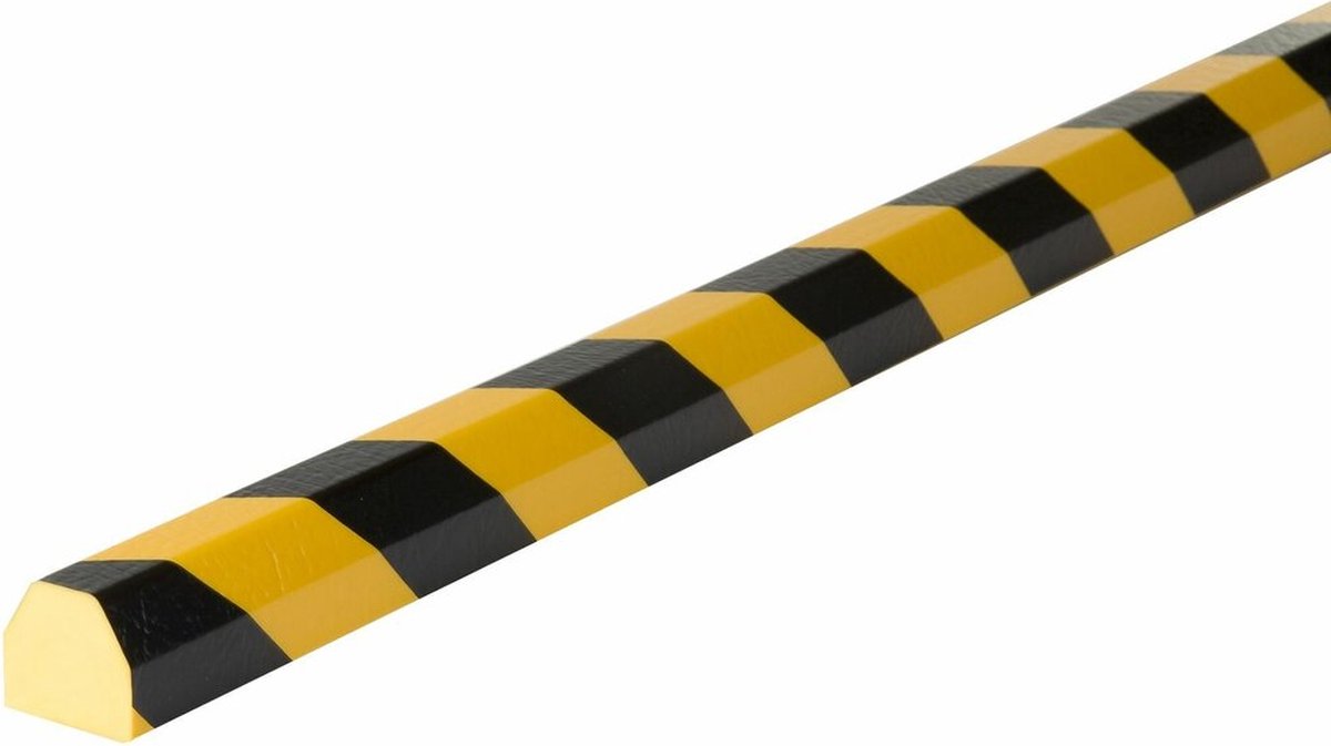 Knuffi stootrand vlakprofiel type CC – geel-zwart – 5 meter - Geel & Zwart - 500 cm x 40 mm x 36 mm- - Polyurethaanschuim (PU) - - Voor binnen & buiten