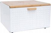 Boîte à pain en acier inoxydable Wit avec bois – 35x21x21 cm – GARANTIE 3 ANS – Boîte à nourriture Arctic au Design moderne et élégant