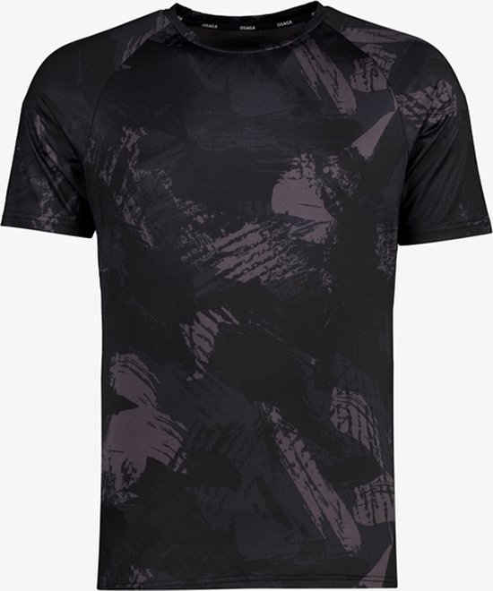 Osaga Dry heren sport T-shirt met print zwart - Maat M