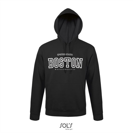 Hoodie 3-200 Boston Massachusetts - Zwart, 4xL