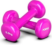 Paar Vinyl Dumbbells (2 x 0,5 kg (Roze)) Ideaal voor Gymnastiek Aerobics Pilates 0,5 kg - 10 kg I Dumbbell Set