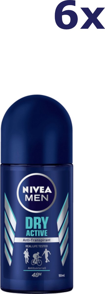 Goedkoopste 6x Nivea Deo Roll-On 50ml Dry Active