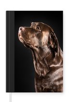 Notitieboek - Schrijfboek - Hond - Bruin - Portret - Notitieboekje klein - A5 formaat - Schrijfblok