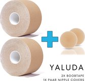 Yaluda® 5CM Boob Tape DeLuxe + Herbruikbare Nipple Covers - Boobtape - Tepelcovers - Fashion BH Dress Borst - 2 STUKS