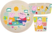 Koziol Bio-Circulair - Connect Set Beker Schaal en Bord Peppa Pig - Gerecycled Zonnebloemolie - Wit