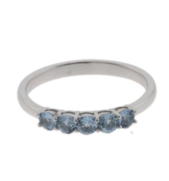 Behave Ring - zilver - 925 zilver - aquamarijn stenen - maat 56 - 17.75mm
