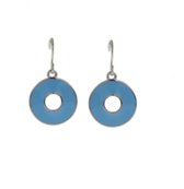 Behave Oorbellen - oorhangers - rond - blauw - dames - 2.5 cm