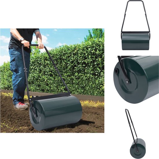 Foto: Vidaxl tuinwals grasroller 57 cm duurzaam stalen materiaal 50l inhoud groen zwart gazonwals