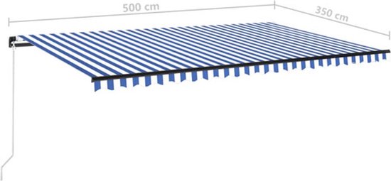 vidaXL Auvent extensible - Auvent extérieur - 500 x 350 cm - Cadre en aluminium - Résistant aux UV et à l'eau - Protection solaire pour fenêtre