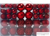 Boender Outdoor - Kerstballen Set Rood - 100 Kunststof Kerstballen - Verschillende Afwerkingen - Ø 3/4/6 cm