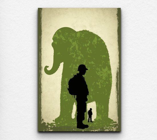 olifant schilderij - banksy art - schilderijen woonkamer - banksy - woonkamer glasschilderij - glasschilderijen - 50 x 70 cm 10mm