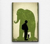 olifant schilderij - banksy art - schilderijen woonkamer - banksy - woonkamer glasschilderij - glasschilderijen - 80 x 120 cm 10mm