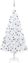 vidaXL - Kunstkerstboom - met - verlichting - en - kerstballen - 240 - cm - wit