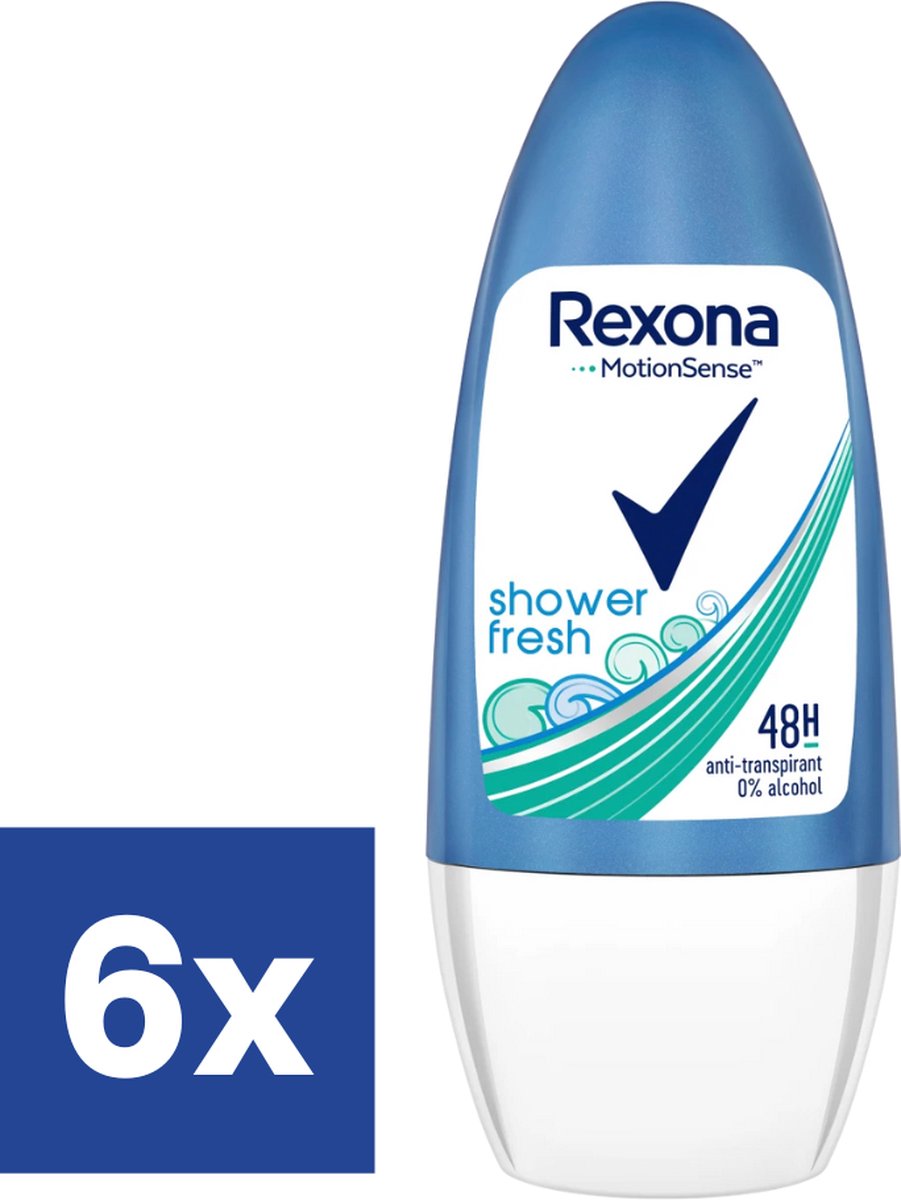 Goedkoopste Rexona Deo Shower Fresh Roll On - 6 x 50 ml