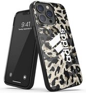 Adidas Graphic Snap Leopard TPU Back Case - Geschikt voor Apple iPhone 13 Pro (6.1") - Beige/Wit