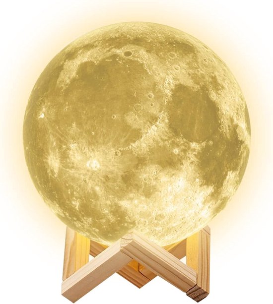 Lexium Maanlamp - Maan Lamp - Maanlampje - Maan Lampje - Maan Lampje Babykamer - Sfeerverlichting - 12CM