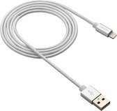 Canyon MFI -3 bliksem naar USB -kabel - gevlochten - 12W - 1mtr - Pearl White - iPhone/iPad Compatibel - Apple Certified