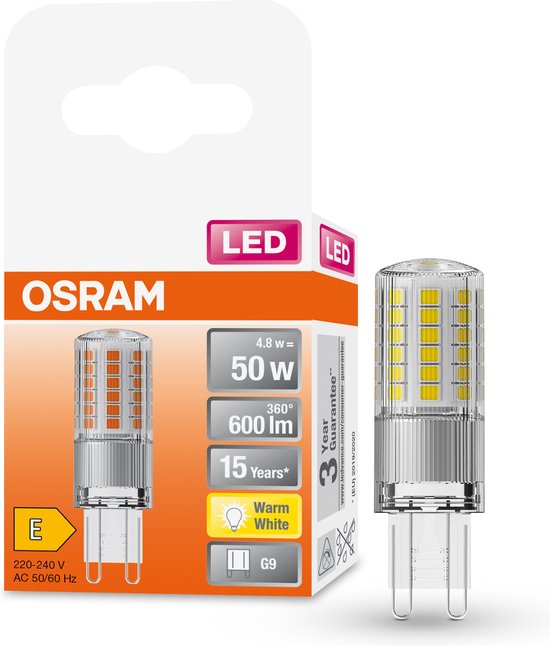 OSRAM LED lamp - PIN 50 - G9 - 4,8W - 600 lumen - warm wit - niet dimbaar
