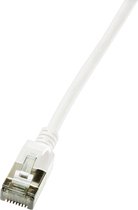 CAT6a U/FTP Ultraflex, 100% koper, wit, 0.5M - Netwerkkabel - Computerkabel - Kabel