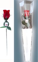 Rose artificielle avec ours en peluche dans un emballage cadeau, cadeau d'anniversaire, de saint-valentin, de saint-valentin