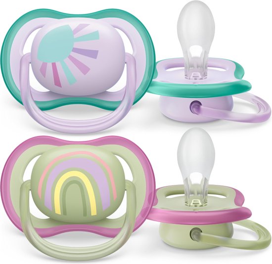 Avent Philips Sucette Ultra Air Animal 6-18 Mois Fille 2 Pièces