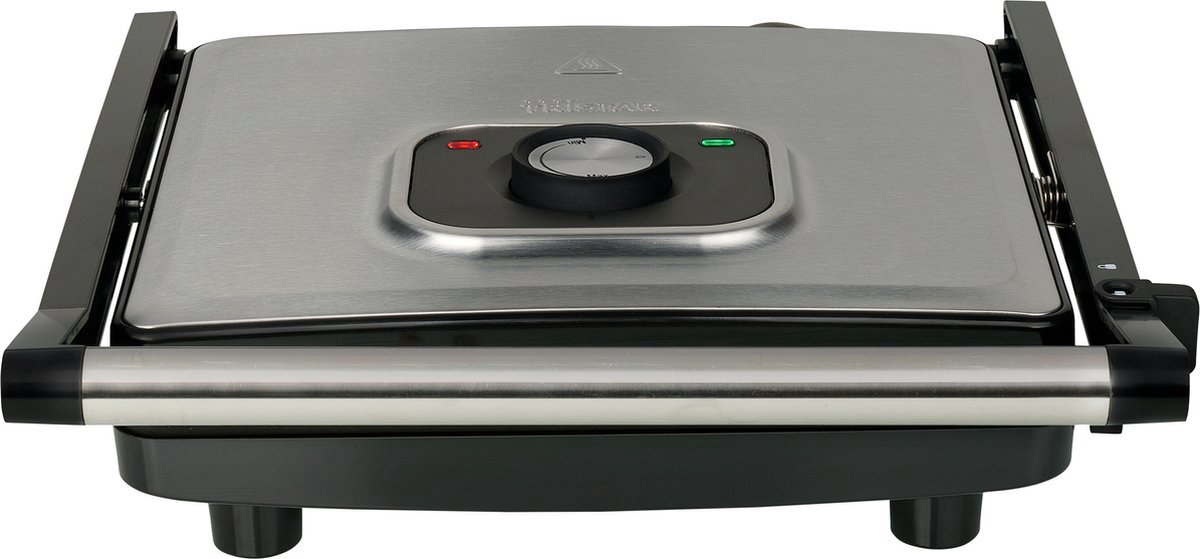 Contact grill – Panini Grill XL Grote Bakplaat Groot - Regelbare thermostaat - tosti apparaat– Zwart/RVS - multifunctioneel- contactgrill