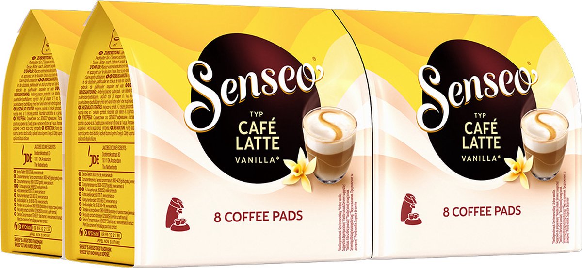Senseo Café Latte Vanilla Koffiepads - Intensiteit 2/9 - 4 x 8 pads - Senseo