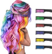 Haarkrijt Kammen - 6 Kleuren - Tijdelijke Haarverf - Kam - Feest - Colorista - Haarmascara - Veilige Samenstelling - Kinderen