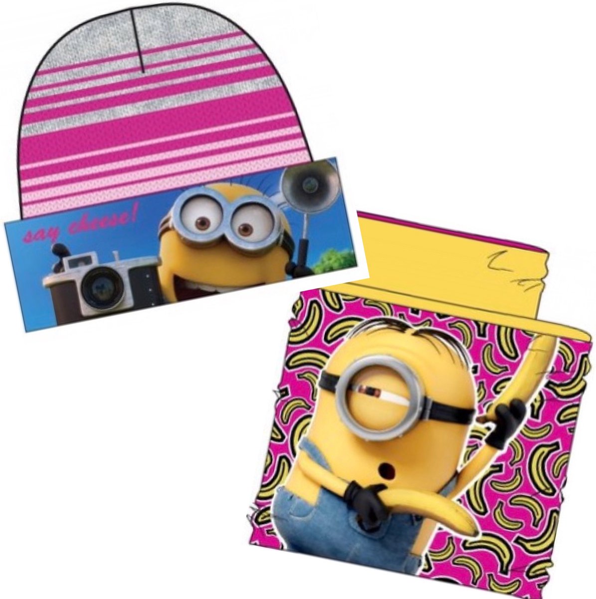 Minions Set - Muts + Nekwarmer - Grijs - 52 cm hoofdomtrek - ongeveer 2-4 jaar