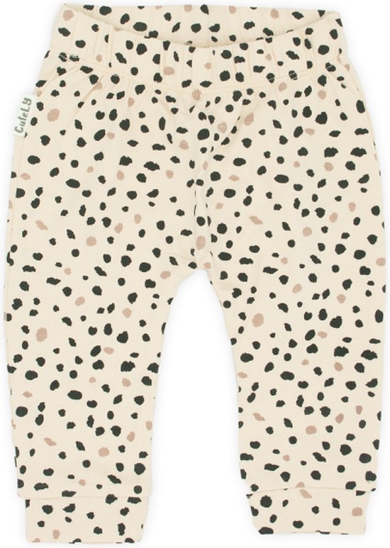 Cutely legging dots newborn - maat 50 - beige legging met stippen - newborn broekje - baby legging