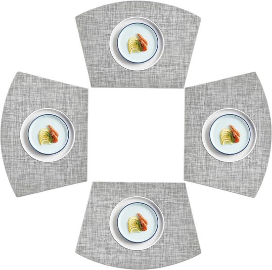 PVC Placemats Wigvormige Placemats Wasbare Vinyl Placemats voor Ronde