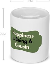 Akyol - happiness is being a cousin Spaarpot - Neef - de liefste neef - verjaardag - cadeautje voor neef - neef artikelen - kado - geschenk - 350 ML inhoud