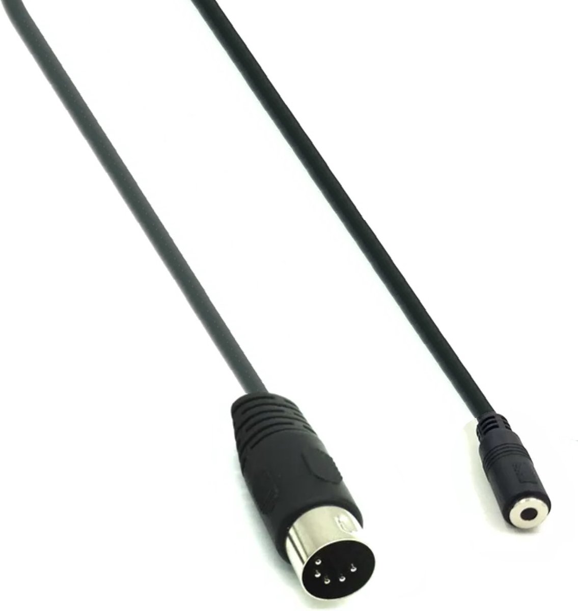 DIN 5-pins (m) - 3,5mm Jack (v) audiokabel / zwart - 0,50 meter