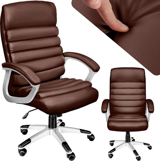 tectake® - Bureaustoel burostoel luxe directiestoel Paul - comfort - ergonomisch - bruin