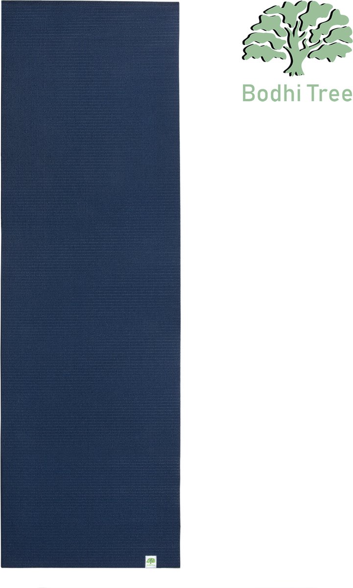 Bodhi Tree Yogamat 6 mm (183 × 61 cm) - Extra dik & antislip - Inclusief draagriem - Donkerblauw thumbnail 5