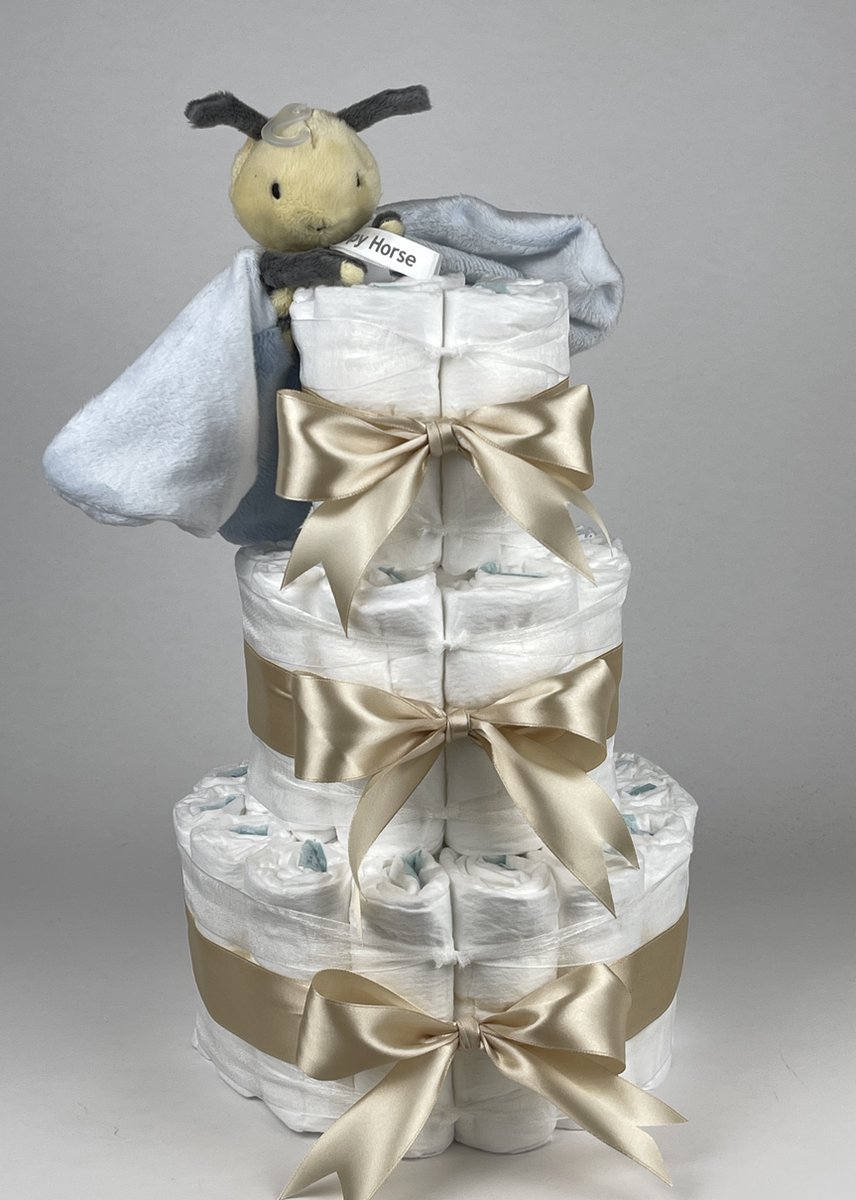 Goedkoopste Chouette-Chouette | Luiertaart Neutraal | Kraamcadeau | Geboorte Jongen Meisje | Babyshower | Tuttle Bee Benja Beige