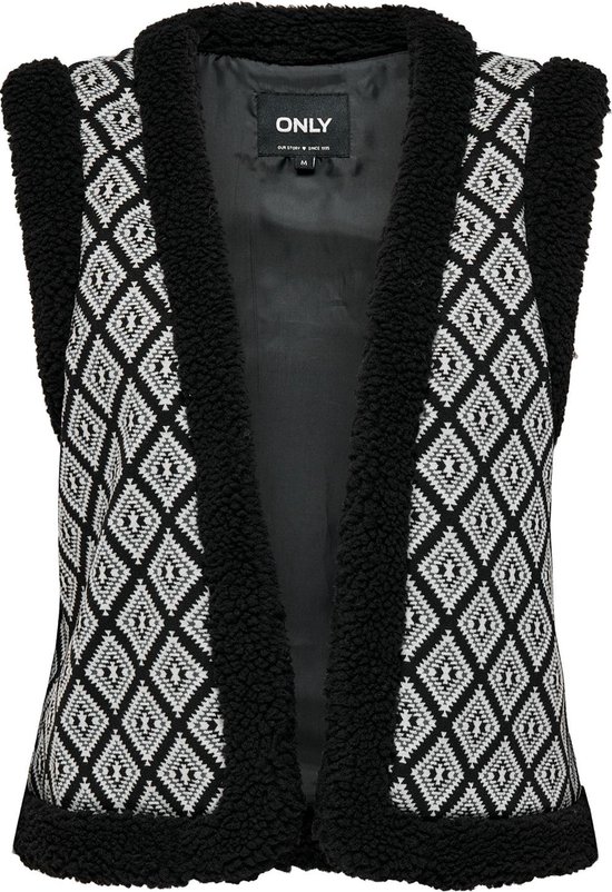 Only Vest Onljessie Aztec Teddy Waistcoat Cs 15323165 Black/aztec Clou Dames Maat - M